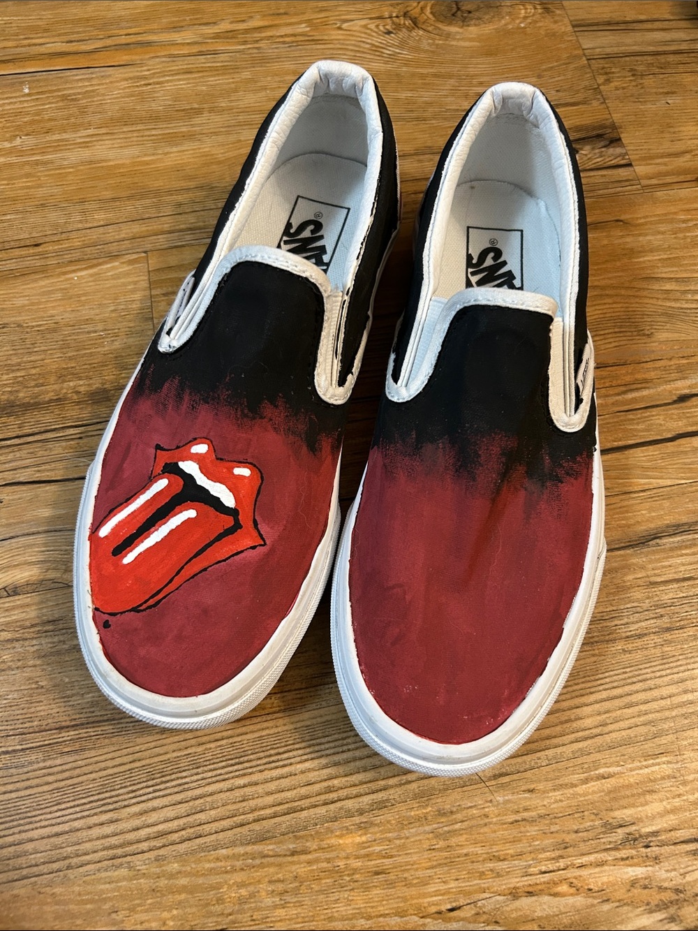 Vans Hand Painted Rolling Stones Size 7.5
